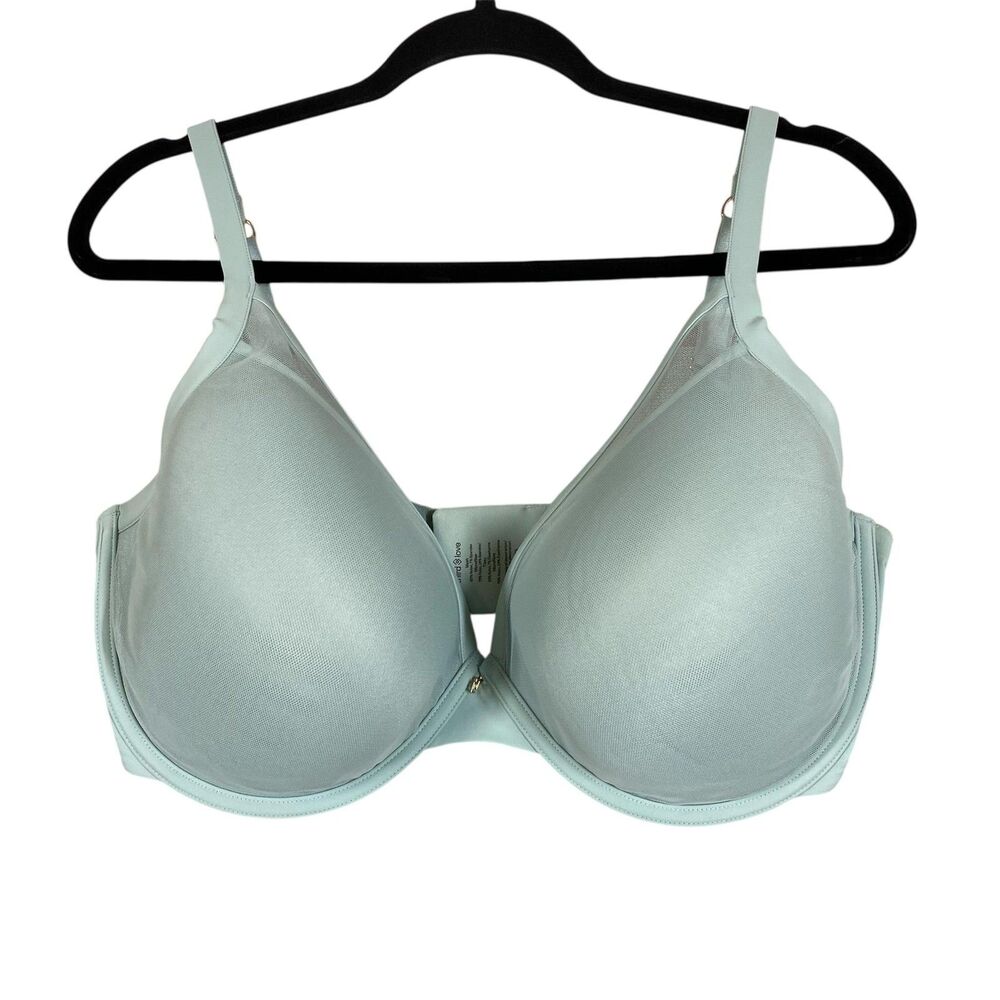 Third Love Bra Womens 38DDD Green T-Shirt Padded Underwire Seamless Microfiber